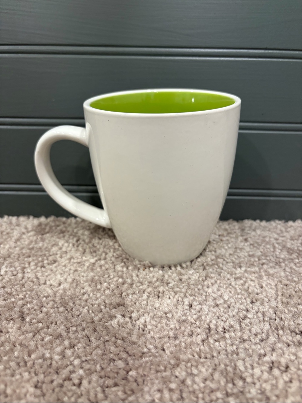 Rachael Ray White Mug with Lime Green Interior